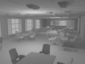 Cafe Interior No Material 3D Model
