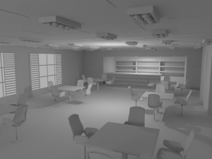 Cafe Interior No Material Modelo 3D