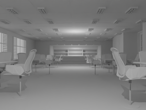 Cafe Interior No Material Modelo 3D