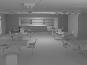 Cafe Interior No Material Modelo 3D