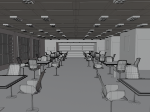Cafe Interior No Material Modelo 3D