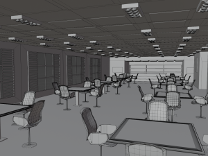 Cafe Interior No Material Modelo 3D
