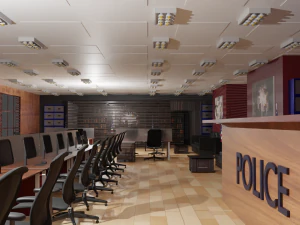 Poste de police Modèle 3D