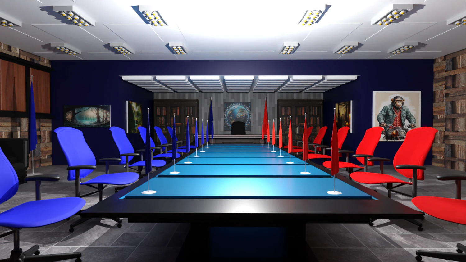 President Office 3D Model .c4d .max .obj .3ds .fbx .stl .blend 