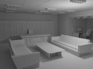 Escrit&oacute;rio de trabalho sem material Modelo 3D