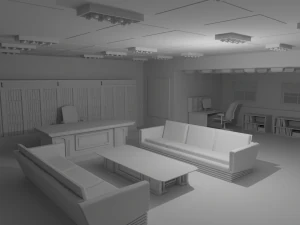 Work Office No Material 3D Model