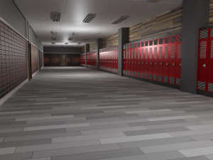 School Hallway 3D मॉडल