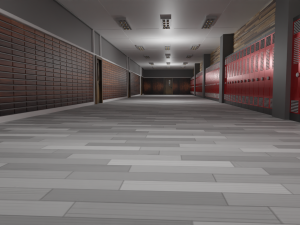 School Hallway 3D मॉडल