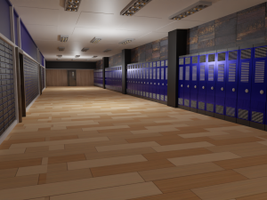 School Hallway 3D Model