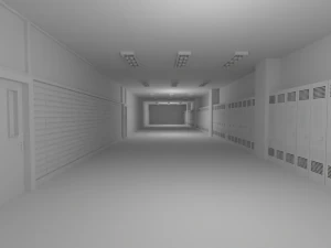 学校の廊下 資料なし 3Dモデル
