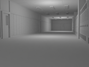 School Hallway No Material Modello 3D