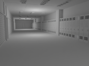 School Hallway No Material Modello 3D