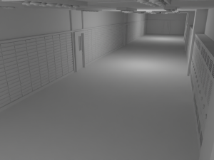 School Hallway No Material Modello 3D