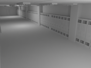 School Hallway No Material Modello 3D