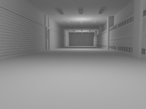 School Hallway No Material Modello 3D