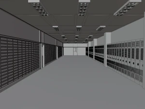 School Hallway No Material 3D Model