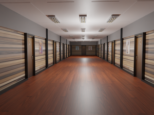 Hotel Corridor 3D Model