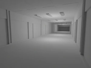 Hotel Corridor No Material 3D Model