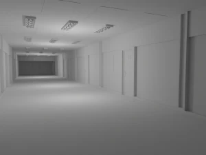 Hotel Corridor No Material 3D Model