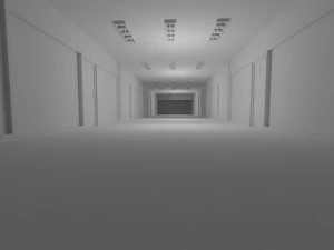 Hotel Corridor No Material 3D Model