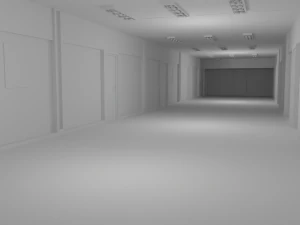 Hotel Corridor No Material 3D Model