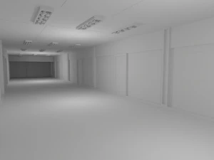 Hotel Corridor No Material 3D Model