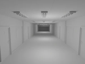Hotel Corridor No Material 3D Model