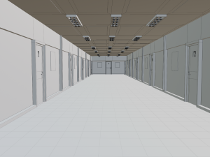 Hotel Corridor No Material Model 3D