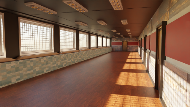Corridor Hallway 3Dモデル .c4d .max .obj .3ds .fbx .stl .blend 