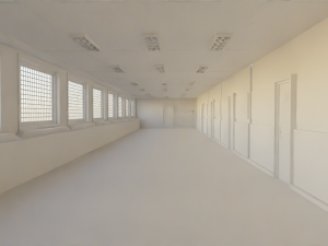 Corridor Hallway No Material 3D Model