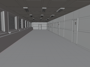 Corridor Hallway No Material 3D Model
