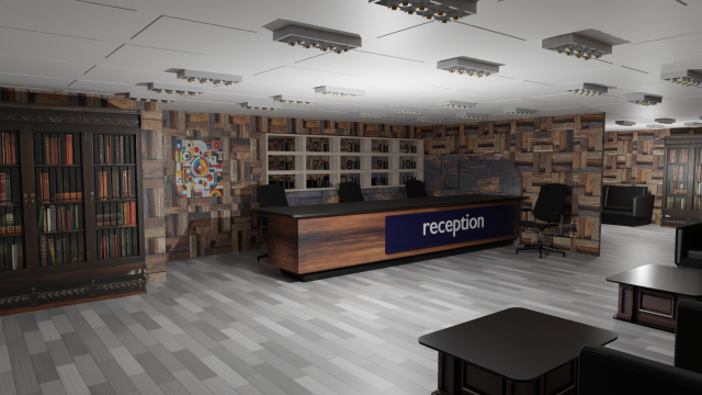 Reception Interior 3D Модель .c4d .max .obj .3ds .fbx .stl .blend 