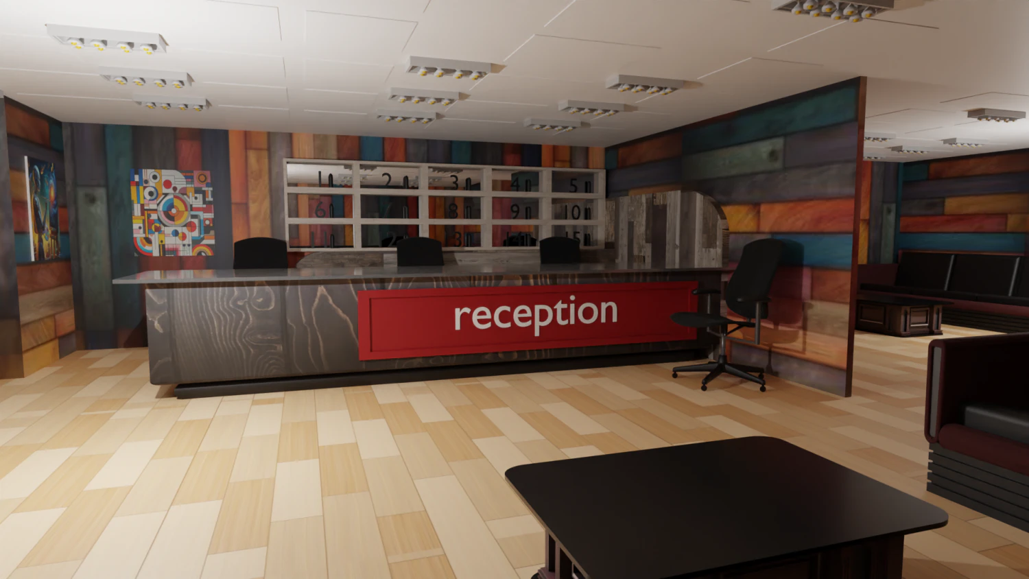 Reception Interior 3D Model .c4d .max .obj .3ds .fbx .stl .blend 