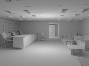 Reception Interior No Material 3D 모델