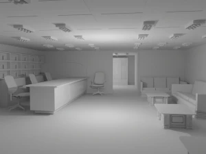 Reception Interior No Material 3D Model