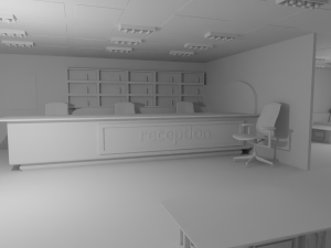 Reception Interior No Material 3D 모델