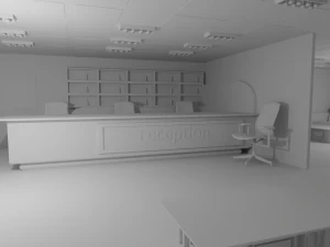Reception Interior No Material 3D Model