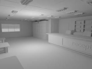 Reception Interior No Material 3D 모델