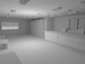 Reception Interior No Material 3D Model