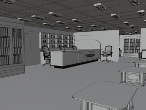 Reception Interior No Material 3D 모델