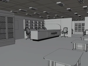 Reception Interior No Material 3D Model