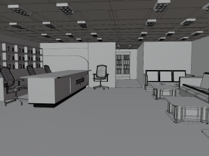 Reception Interior No Material 3D 모델