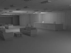 Lobby Interior No Material Modèle 3D