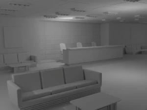 Lobby Interior No Material 3D Model