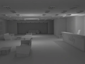 Lobby Interior No Material 3D Model