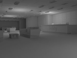Lobby Interior No Material 3D Модель