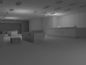 Lobby Interior No Material 3D Model