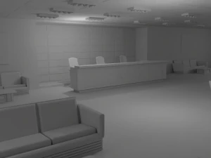 Lobby Interior No Material 3D Model