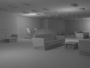 Lobby Interior No Material 3D Model