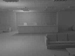 Lobby Interior No Material 3D Model